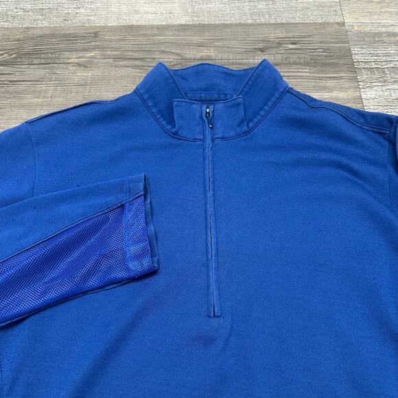 Peter Millar Moisture Management Blue Mens L Crown Sport 1/4 Zip Golf Sweatshirt - Picture 1 of 10